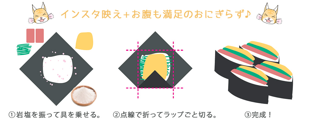 岩塩おすすめレシピ、春野菜おにぎらず